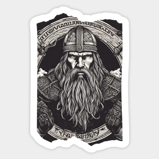 Norseman Glory Viking Beard Helmet Warrior Grey Sticker